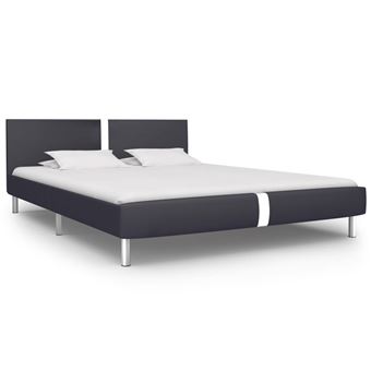 Estrutura de Cama vidaXL 120x200 cm couro artificial preto - 1