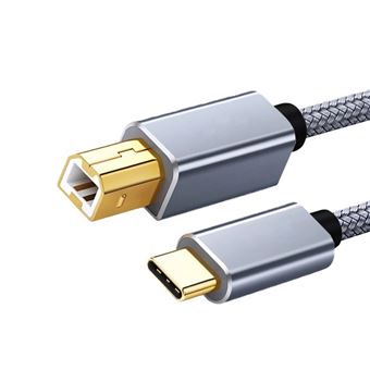 Cabo de Impressora USB Tipo-C Goeik | 1 metro - Cinzento - 1