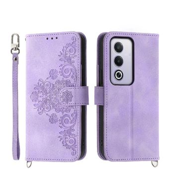 Capa ZURSANA para OPPP A5 5G | Pele com Fecho de Encaixe para Colar + Cordão em Pele | Roxo - 1