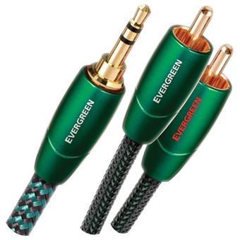 Cabo de Áudio AudioQuest 2m Evergreen 3.5mm - 2xRCA | Preto - 1
