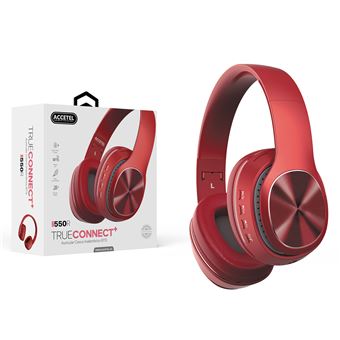 Auscultadores True Connect Bts sem Fio Accetel 550R - Vermelho - 1