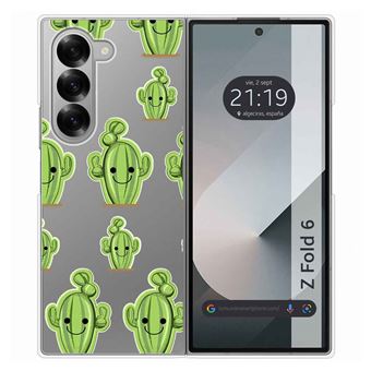 Capa rígida transparente TUMUNDOSMARTPHONE para Samsung Galaxy Z Fold 6 5G design desenhos de cactos - 1