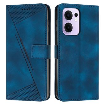 Capa FOXDOCK para OPPO Reno 13F | Pele | Flip | 3 Compartimentos para Cartões | Azul - 1
