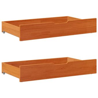 Gavetas para cama vidaXL | 2 Peças | 95x55x17 cm | pinho maciço castanho-mel - 1