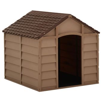 Casota para Cão vidaXL 71x71,5x68 cm castanho PP - 1