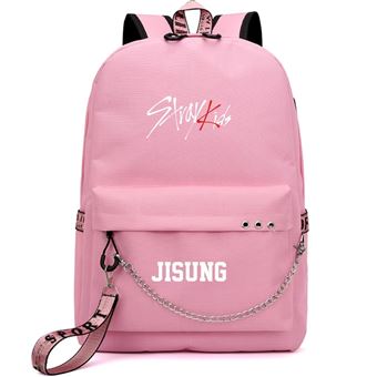 Mochila Escolar DreamWorks | Stray Kids JISUNG | 32 x 15 x 45 cm | Rosa 1611 - 1