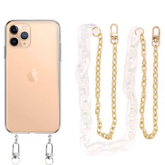 Capa Cristal com Cordão Corrente Antiimpacto Branco para Iphone 11 Pro Max - 1