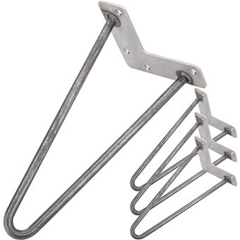 Pés para Mesa e Móveis PrimeMatik | Estilo Vintage | Pés de Aço | 2 Postes | 30 cm | Pack de 4 - 1