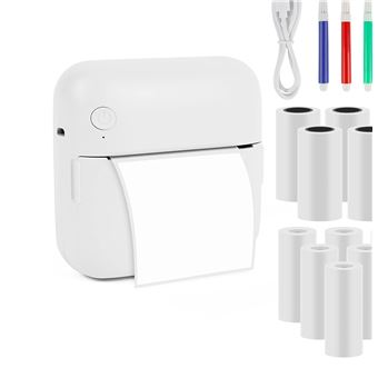 Mini Impressora Portátil Dishiqing | Bluetooth | Compatível com iOS e Android - Branco - 1