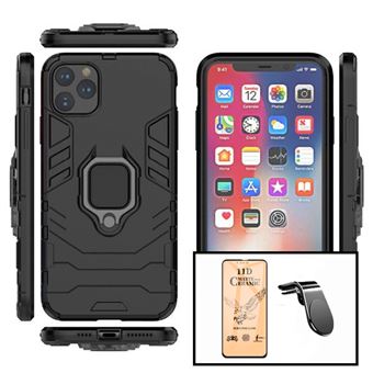 Kit G4M Vidro Temperado Ceramica Full Cover + Capa 3X1 Military Defender + Suporte de Carro Magnético L para iPhone 13 - 1