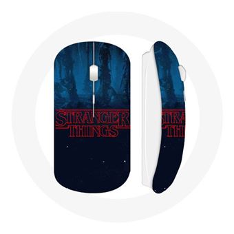 Rato Wireless Maniacase Stranger Things Fundo Azul Logotipo Da 2ª Temporada - 1