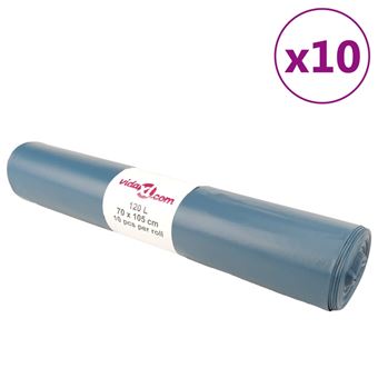 Sacos do lixo vidaXL | 100 Peças | 120 L | Azul - 1