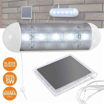 Lanterna Div 5 Leds Com Painel Solar E Bateria - 1