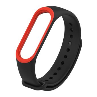 Pulseira de Silicone WISETONY para Xiaomi Mi Band 3 Preto e Vermelho - 1