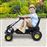 Go Kart HomCom Carro de Pedais Racing Desportivo com Assento Ajustável Embraiagem e Travão 95x66,5x57cm Branco e Preto_0
