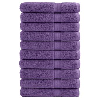 Toalhas de sauna premium vidaXL | 10 peças | 80x200 cm | 600 gsm algodão roxo - 1