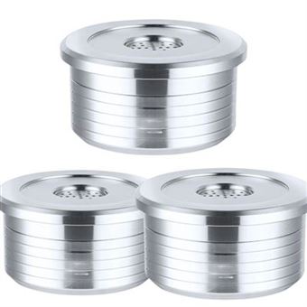 Pack 3 x Cápsulas Reutilizáveis Antiimpacto para Máquinas Delta Q | Aço Inox - 1