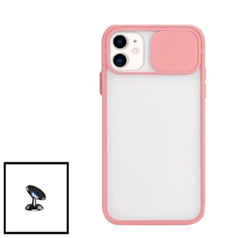 Kit Phonecare Capa Slide Window Anti Choque Frosted + Suporte Magnético de Carro para iPhone 11 Pro Max - Rosa - 1