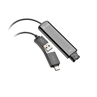 Acessório de Conjunto de Auscultadores e Microfone HP Poly Adaptador USB para Quick Disconnect Poly DA75 - 1