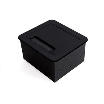 Multiconector Emuca para Mesa | 2 Usb + 1 Hdmi + 1 Enchufe Eu | 145X130 mm | Aço E Aluminio | Preto - 1
