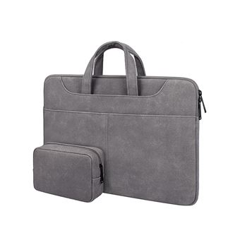 Mala HSMY PU Impermeável para Computador Portátil 13.3 '' | Cinza Escuro | 355 x 245 x 25 mm - 1