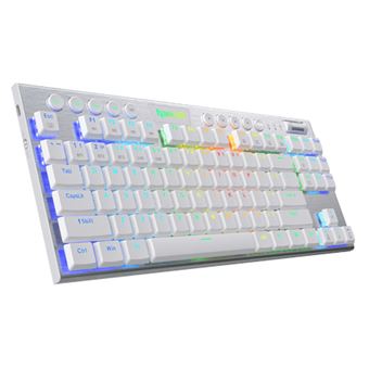 Teclado Gaming Wireless REDRAGON K621W-RGB-SP RD | Idioma: Espanhol | Prateado, Branco - 1