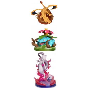 Figura Anime EZII pocket monster Charizard Venusaur Mewtwo 17 BLUE PURPLE 3 em 1 - 1