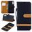 Capa PU Magunivers colorido sortido tecido jeans stand preto para Samsung Galaxy A50_0