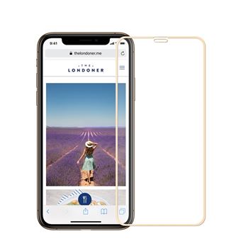 Película de Vidro Temperado Anti-Burst Borda Dourado para Apple iPhone XR