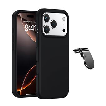 Kit Suporte de Carro Magnético L + Capa Proteção Silicone GIFT4ME para Apple iPhone 17 Pro Max | Preto - 1