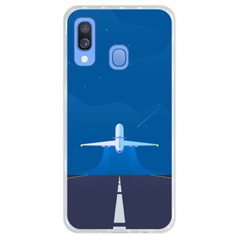 Capa Hapdey para Samsung Galaxy A40 2019 Design Avião a Descolar em Silicone Flexível e TPU