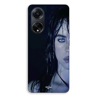 Capa Maniacase para Oppo A98 5G | Billie Eilish rosto fundo preto - 1