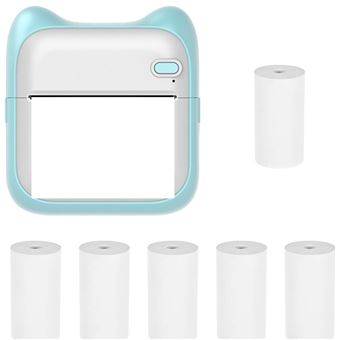 Mini Impressora Portátil Dishiqing | Bluetooth | Compatível com iOS e Android - Azul - 1