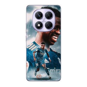 Capa Maniacase para Xiaomi Redmi Note 14 Pro 5G | Vinicius JR Real Madrid Papel de parede azul - 1
