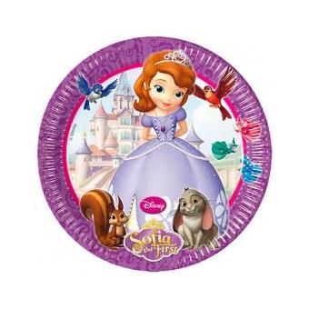 Conjunto 8 Pratos Festa Princesa Sofia Disney - 1