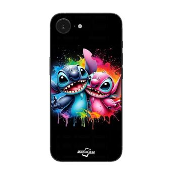 Capa Maniacase para Iphone 16E | Stitch Angel Pintura Colorida - 1