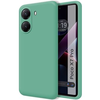 Capa TUMUNDOSMARTPHONE de silicone líquido ultramacio para Xiaomi Poco X7 Pro 5G em verde - 1