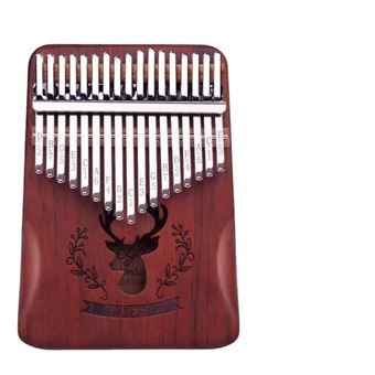 Piano Deal We Kalimba Thumb com Saco + Martelo + Livro de Música para Amantes de Música, Iniciantes, Crianças | 17 Teclas | Madeira Mogno - Vermelho - 1