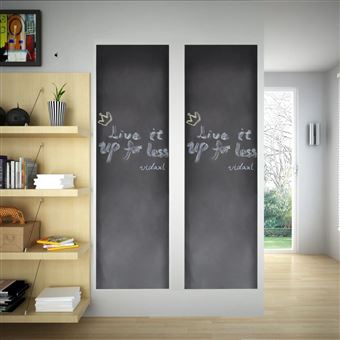 Adesivo de parede tipo quadro negro vidaXL | 0,6 x 3 m | 2 rolos com gizes - 1