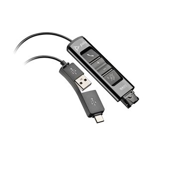 Acessório de Conjunto de Auscultadores e Microfone HP Poly Adaptador USB para Quick Disconnect Poly DA85 - 1