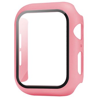 Capa Protetora HSMY Duro com Protetor de Ecrã para Apple Watch Series 3/2/1 38 mm - Rosa Escuro - 2 Peças - 1