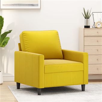 Poltrona vidaXL | 60 cm | veludo amarelo - 1