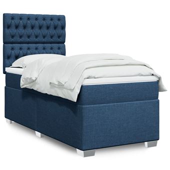 Cama com molas/colchão vidaXL | 80x200 cm | tecido azul - 1