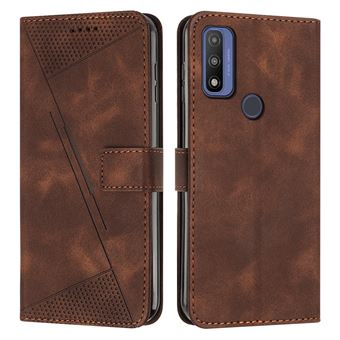 Capa FOXDOCK para Motorola G Pure | Pele | Flip | 3 Compartimentos para Cartões | Castanho - 1