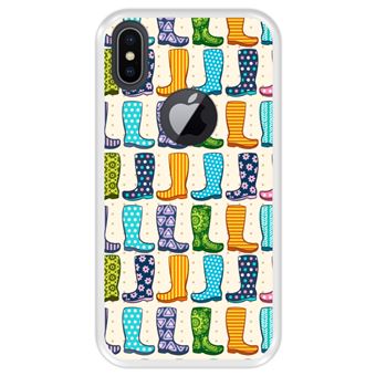 Capa Tpu Hapdey para Iphone X - Xs | Design Botas de Borracha Colorida Moda - Transparente