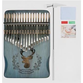 Piano Co-phénix Kalimba Thumb com Martelo para Amantes de Música,Iniciantes e Crianças | Mogno de Madeira Mogno | 17 Teclas - Azul - 1