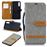Capa PU Magunivers colorido sortido tecido jeans stand cinza para Samsung Galaxy A50_0