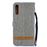 Capa PU Magunivers colorido sortido tecido jeans stand cinza para Samsung Galaxy A50_2