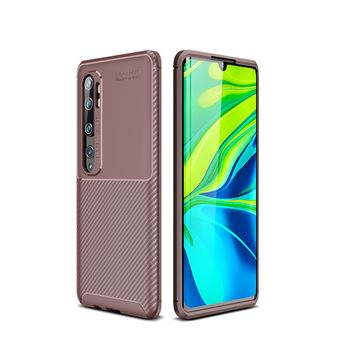 Capa Magunivers | TPU fibra de carbono elegante anti-queda Castanho para Xiaomi Mi CC9 Pro/Note 10