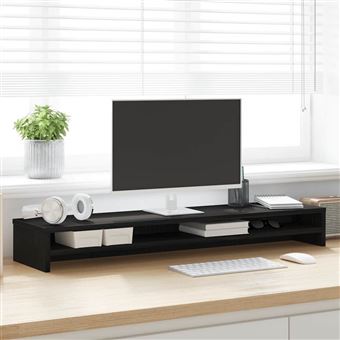 Suporte para monitor vidaXL | 100x24x13cm | derivados madeira carvalho preto - 1